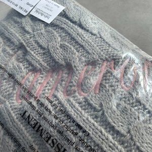 RESTORATION HARDWARE BABY AND CHILD CABLE KNIT & LUXE FAUX FUR STROLLER BLANKET